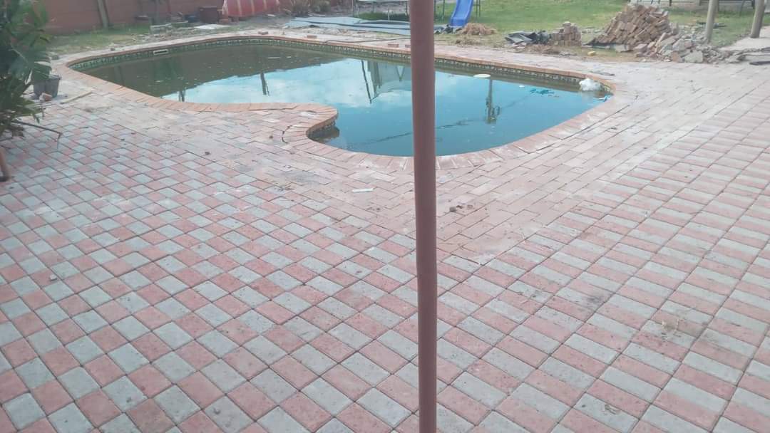 Completed pool paving