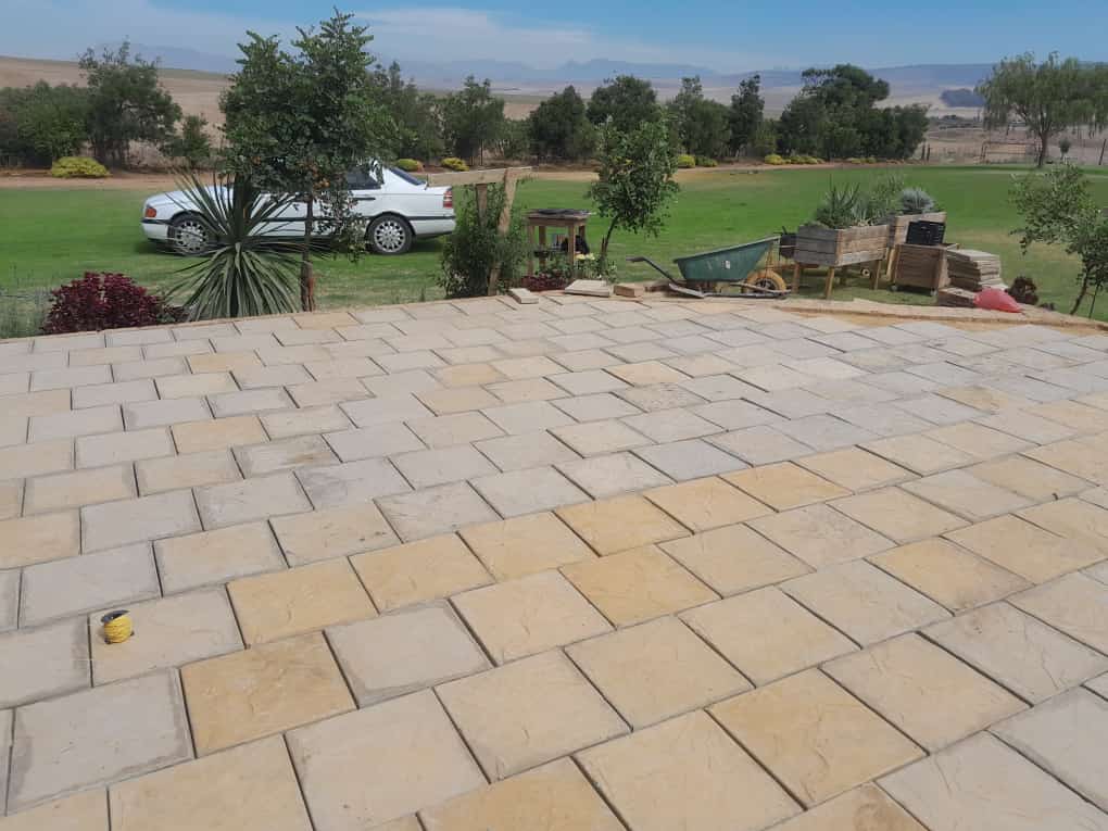 Stone paved outdoor area
